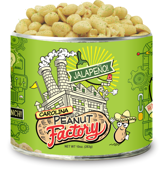 Case (12 cans) CPF 10 oz. can Jalapeno Peanuts